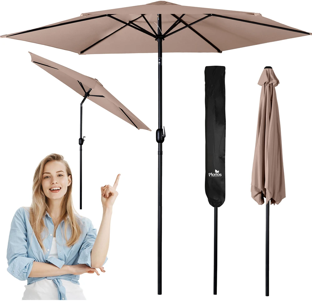 Sulankstomas sodo skėtis, 6 dalių, 300 cm, su uždanga, „Plonos PL-884“
