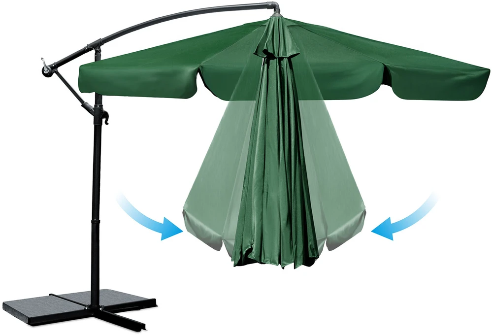 Sulankstomas sodo skėtis, 8 segmentų, 350 cm, su uždanga, „Plonos PL-881“