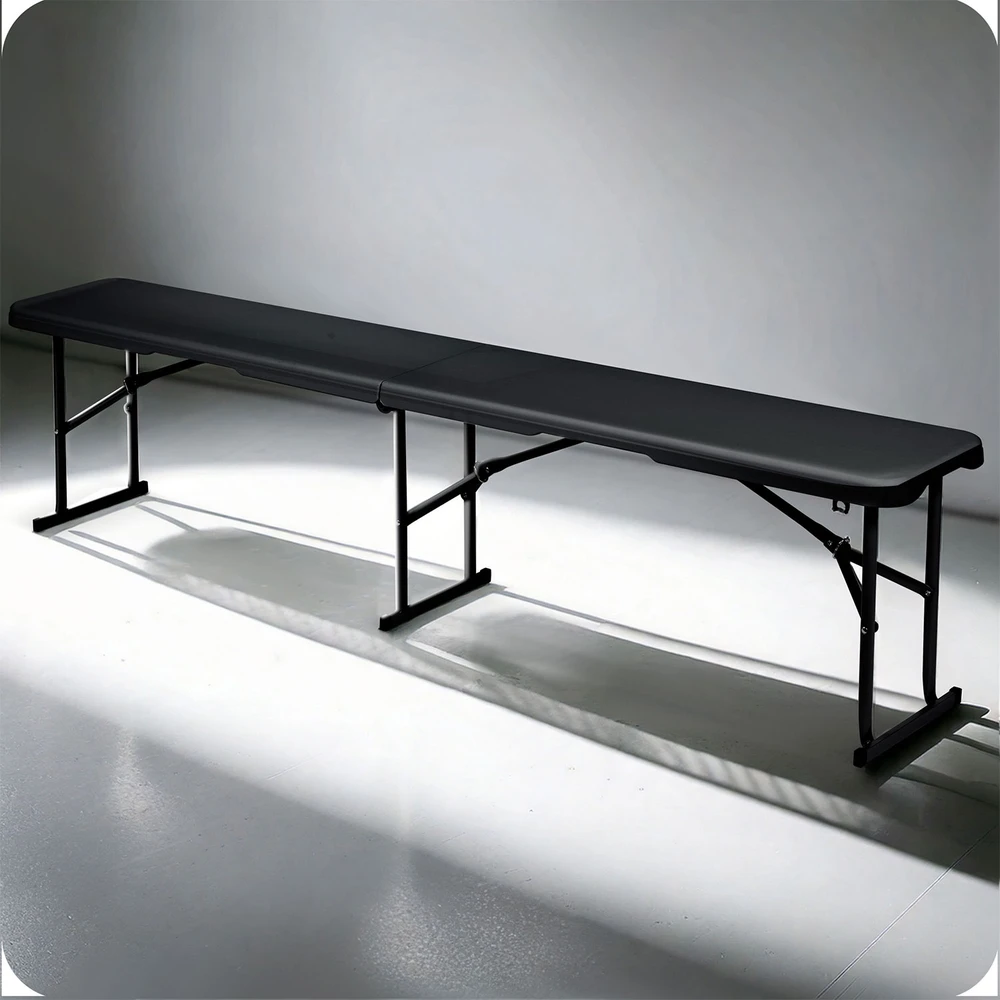 Sulankstomas sodo suolas maitinimo reikmėms, 180 cm, juodas, „Plonos“