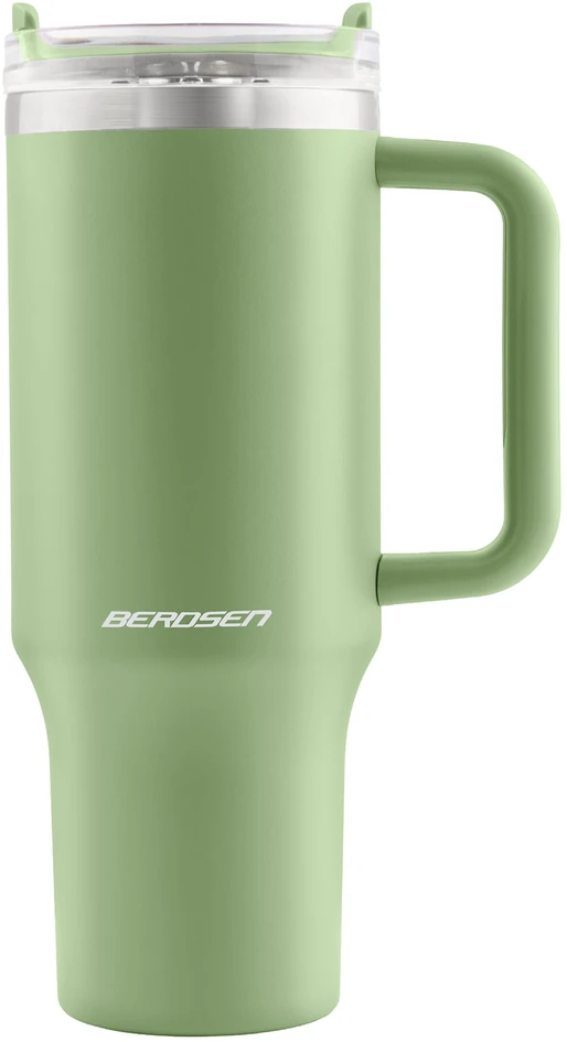 Termos próżniowy kubek su zestawem słomek 1180 ml Berdsen žalia