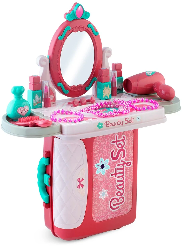 Tualetinis staliukas-lagaminas mergaitėms su veidrodžiu Ricokids 773300