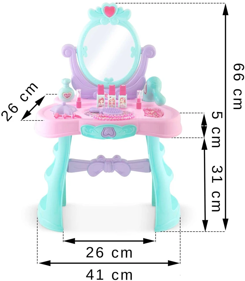Ricokids 773200 Tualetinis staliukas su veidrodžiu mergaitėms
