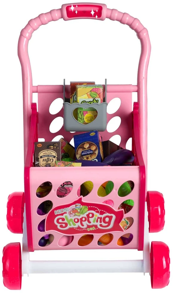Nukido „Ricokids 773401“ rožinis pirkinių vežimėlis