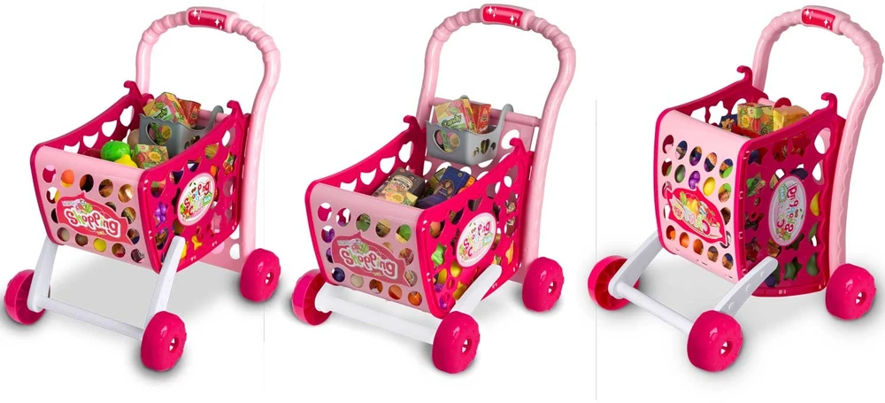 Nukido „Ricokids 773401“ rožinis pirkinių vežimėlis