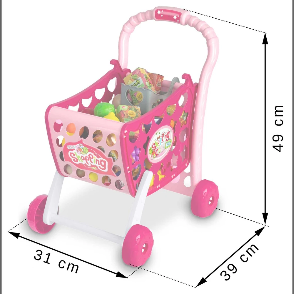 Nukido „Ricokids 773401“ rožinis pirkinių vežimėlis