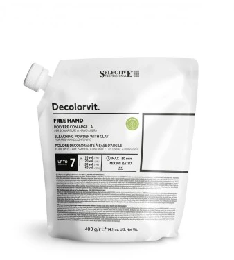 Selective Professional DECOLORVIT FREE HAND Šviesinamieji milteliai su moliu 400g