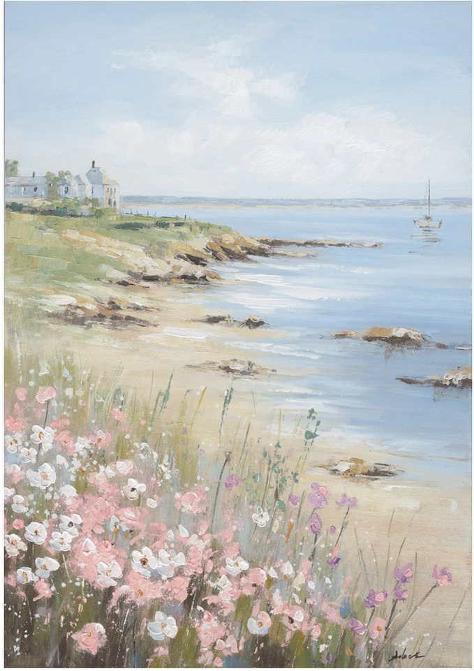 Home4You Aliejinė tapyba 70x100 cm, gėlės paplūdimyje