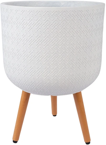 Home4You Gėlių vazonas SELENA D37xH52cm su kojelėmis, baltas