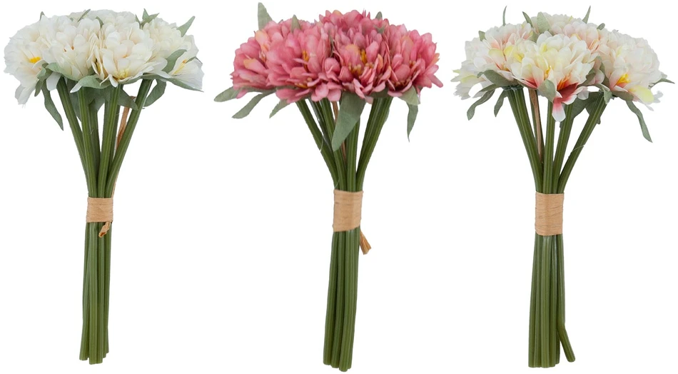 Home4You Dirbtinė gėlė „FLOWERLY“ (20 cm), 9 vnt. pavasario gėlių puokštė, įvairių rūšių