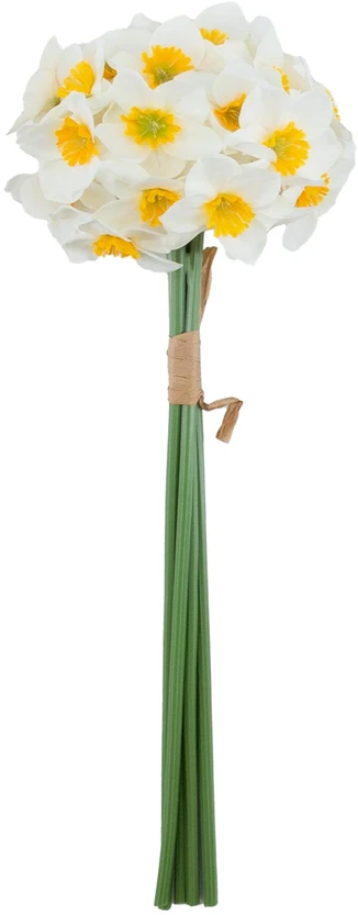 Home4You Dirbtinė gėlė „FLOWERLY“, 40 cm, 6 vnt. narcizų puokštė, balta