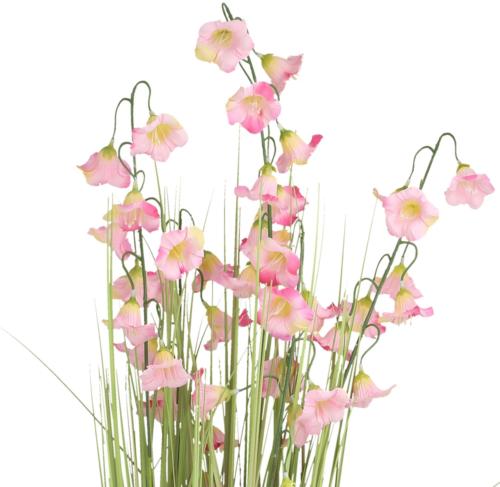 Dirbtinė gėlė SODE H87cm, violetinė campanula, žolė su vazonu