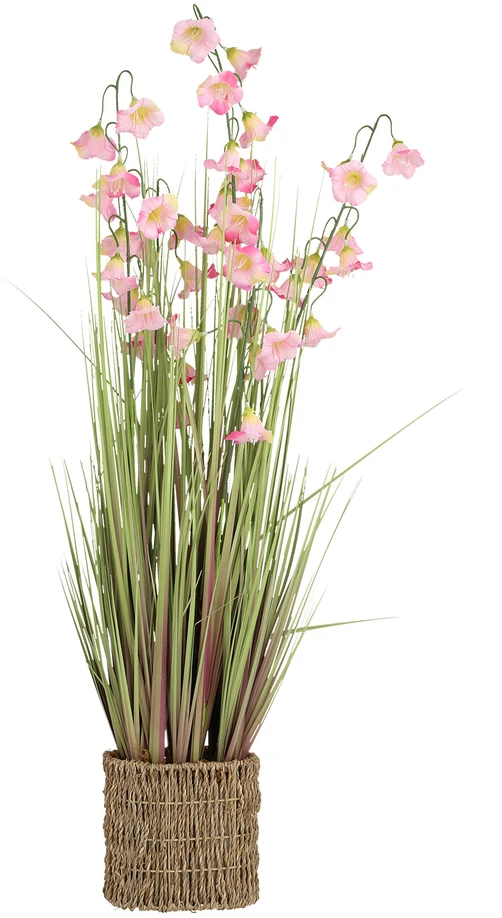 Home4You Dirbtinė gėlė SODE H87cm, violetinė campanula, žolė su vazonu