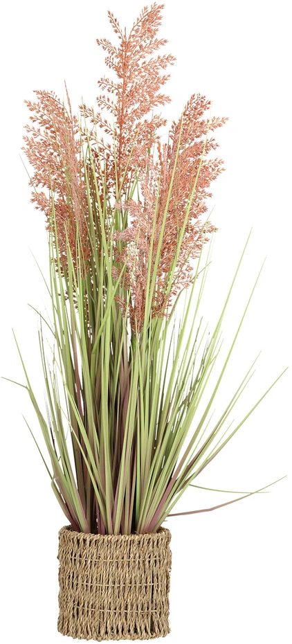 Home4You Dirbtinis augalas GARDEN H87cm, oranžinis sorgas, žolė su vazonu