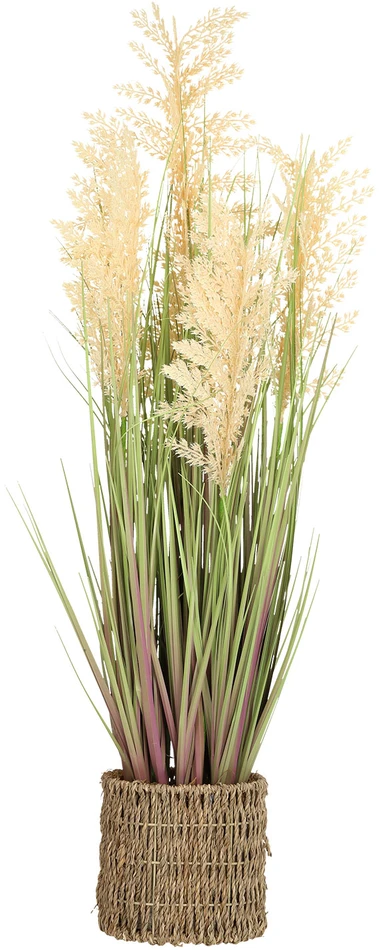 Home4You Dirbtinis augalas SODYBA H87cm, smėlio spalvos sorgas, žolė su vazonu
