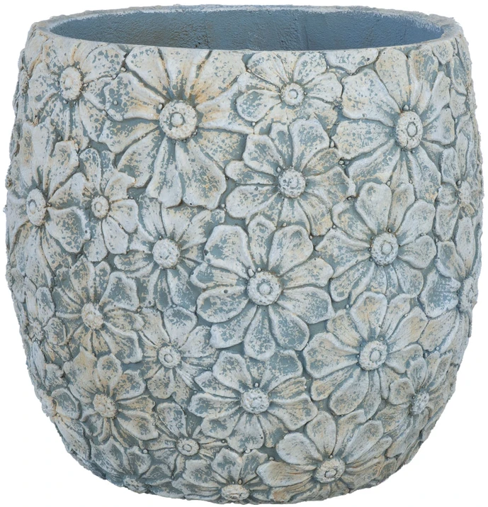 Gėlių vazonas „SUNNY DAISY“, D35,5 x H33 cm, baltas/pilkas