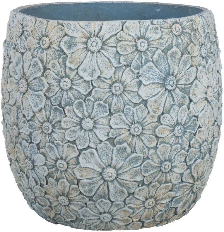 Gėlių vazonas „SUNNY DAISY“, D44,5 x H41 cm, baltas/pilkas
