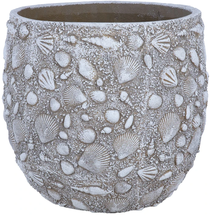 Gėlių vazonas „SUNNY SHELL“, D35,5 x H33 cm, smėlio spalvos