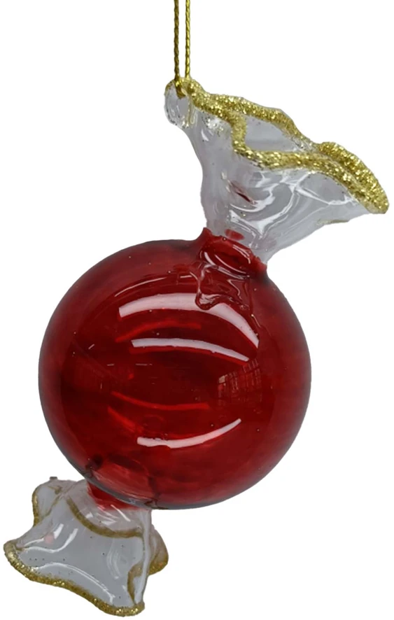 Kalėdinis papuošalas JOY CANDY Raudonas 10cm, stiklas
