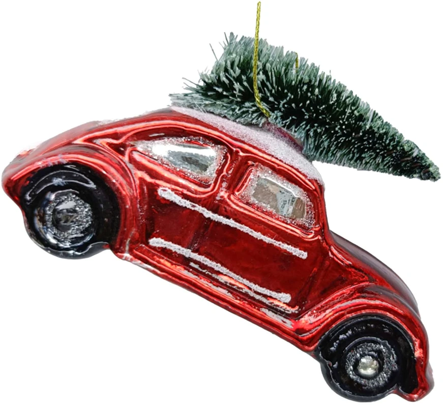 Kalėdinis papuošalas JOY CAR Raudonas 10.6cm, stiklas