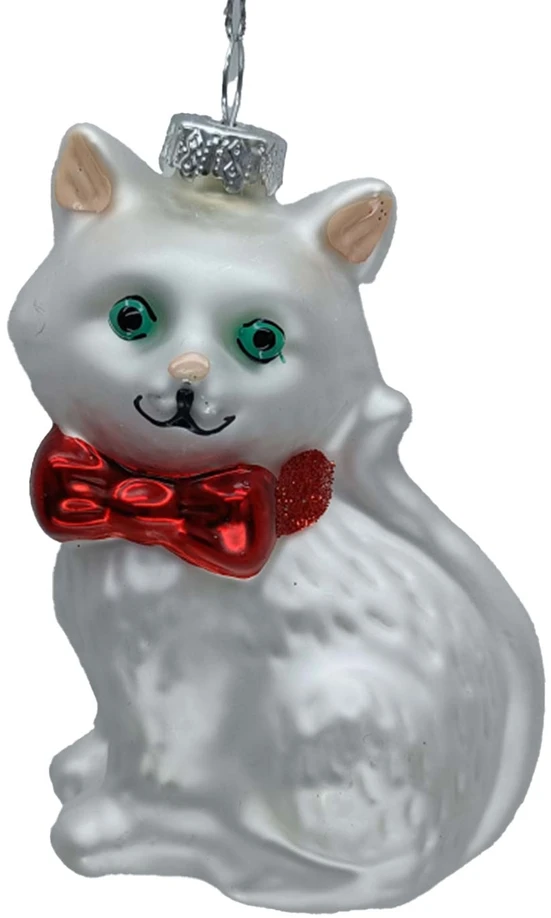 Kalėdinis papuošalas JOY CAT 9cm, stiklas