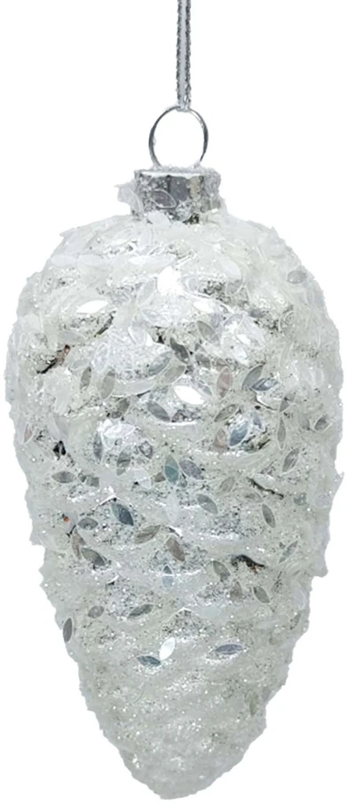 Kalėdinis papuošalas JOY CONE 10cm, stiklas