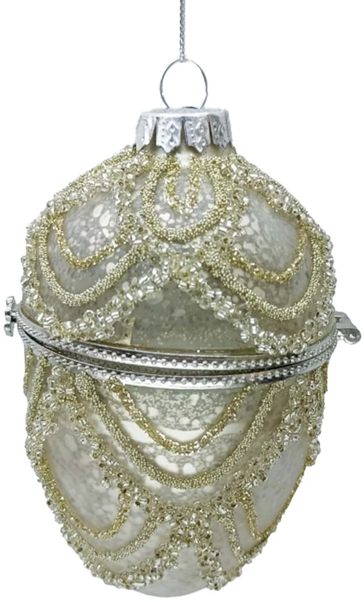 Kalėdinis papuošalas JOY EGG CHAMPAGNE 9,5 cm, stiklas
