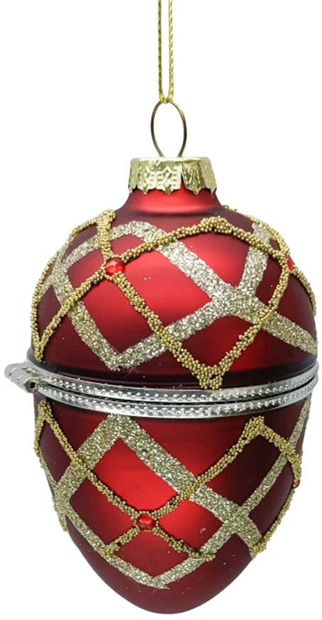 Kalėdinis papuošalas JOY EGG Raudonas 9,5cm, stiklas
