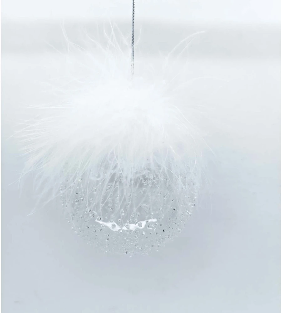Kalėdinis papuošalas JOY FLUFFY D8cm, stiklas