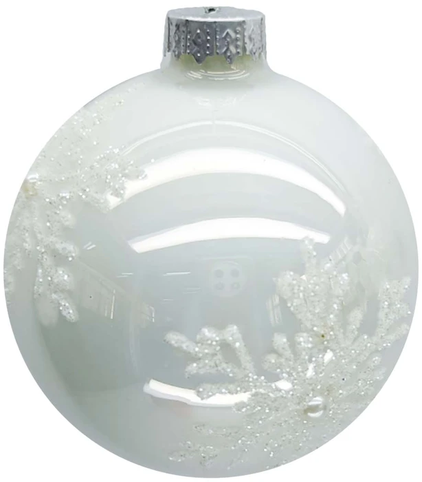 Kalėdinis papuošalas JOY FROST D8cm, stiklas