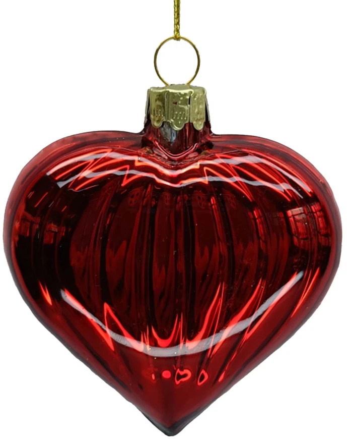 Kalėdinis papuošalas JOY HEART Raudonas 8cm, stiklas