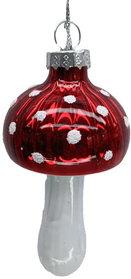 Kalėdinis papuošalas JOY MUSHROOM 9cm, stiklas