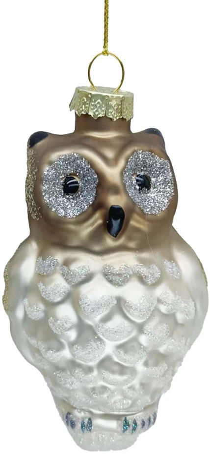 Kalėdinis papuošalas JOY OWL 11cm, stiklas