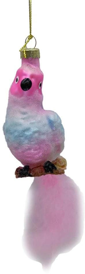 Kalėdinis papuošalas JOY PARROT 18cm, stiklas