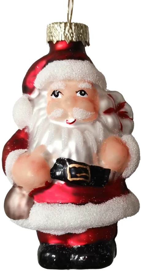 Kalėdinis papuošalas JOY SANTA 8cm, stiklas