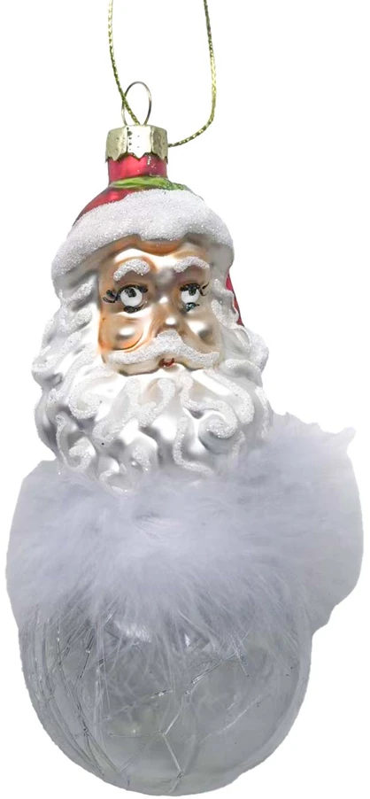 Kalėdinis papuošalas JOY SANTA BALL 14cm, stiklas