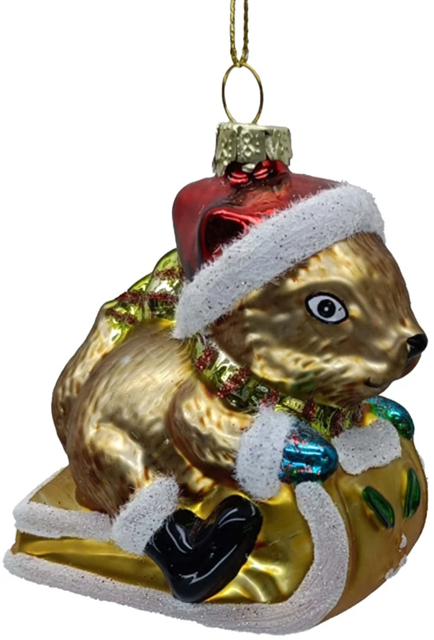 Kalėdinis papuošalas JOY SQUIRREL 9cm, stiklas