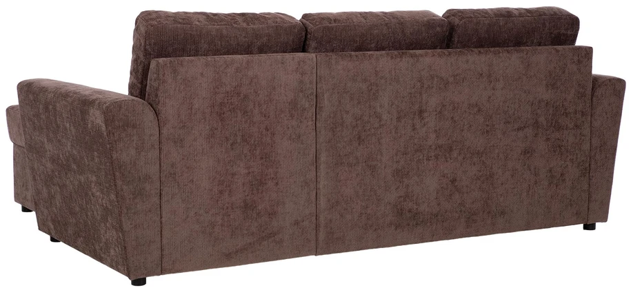 Home4You Kampinė sofa-lova su daiktadėže, ruda, 217 x 92/160 x 88 cm