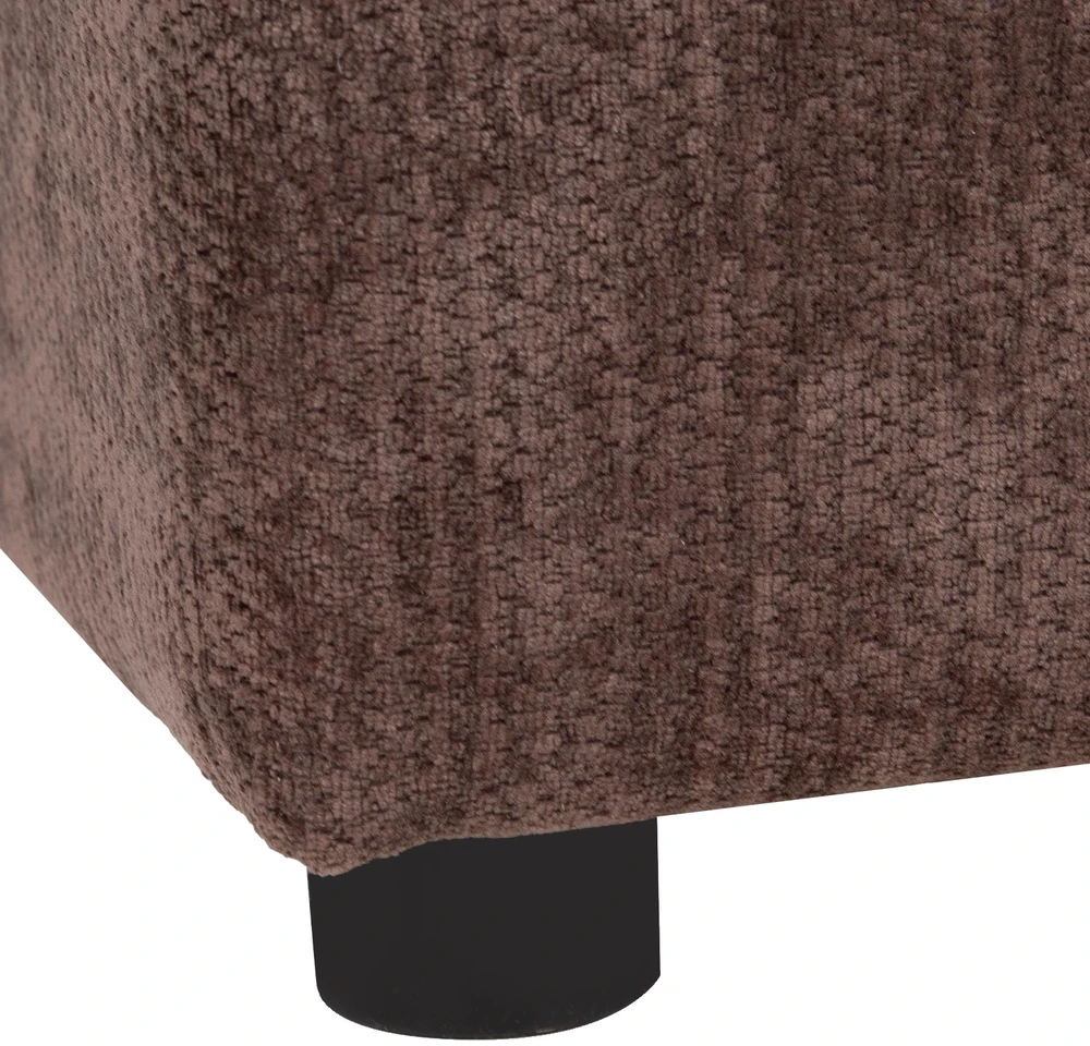 Home4You Kampinė sofa-lova su daiktadėže, ruda, 217 x 92/160 x 88 cm