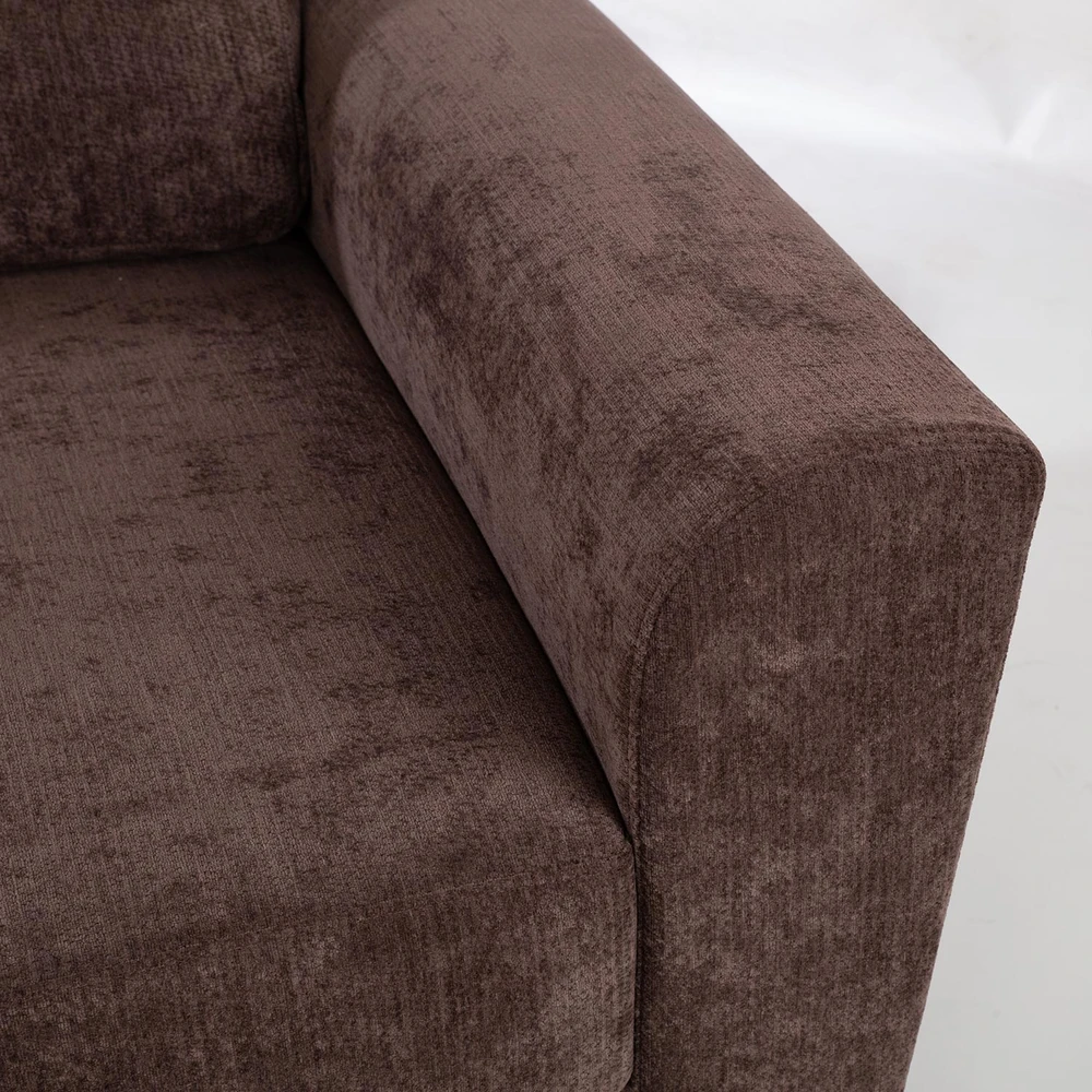 Home4You Kampinė sofa-lova su daiktadėže, ruda, 217 x 92/160 x 88 cm