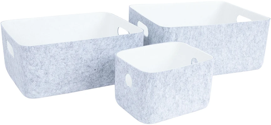 Krepšelis LIDO FELT 33x25xH14cm, šviesiai pilkas