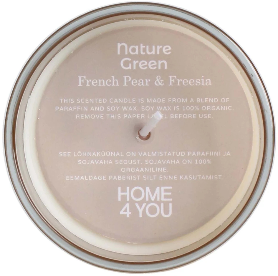 Home4You Žvakė NATURE Žalias H9,5cm, prancūziška kriaušė