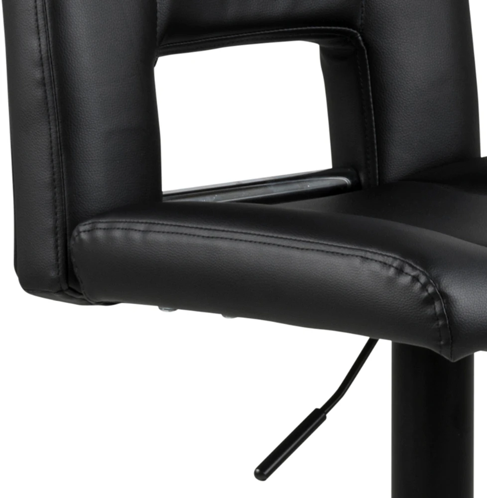 Home4You Baras kėdė „SYLVIA“, juoda PU / juoda