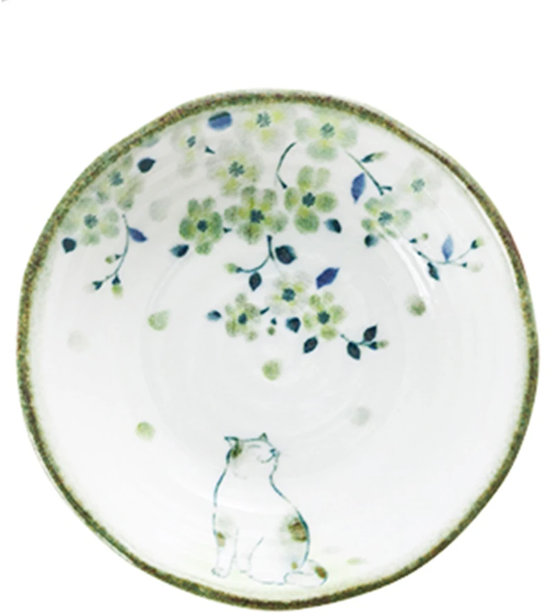 Lova Dubuo „HIDAMARI“, D14 x H4,1 cm, su katinu ir sakurų žiedais