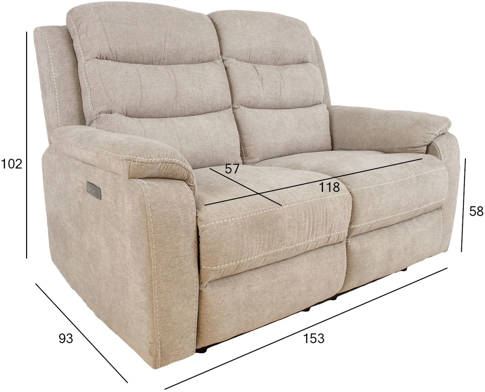 Home4You Sofa MIMI 2 - vietų, šviesiai pilkos spalvos