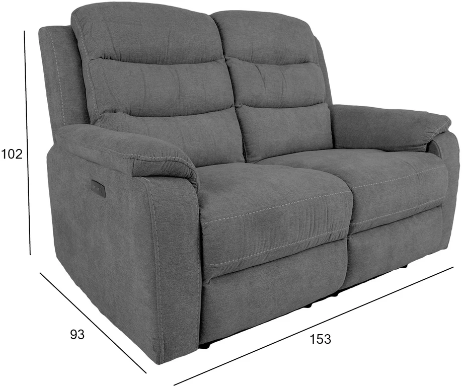 Home4You Sofa mimi 2 - vietų reglaineris, pilkos spalvos