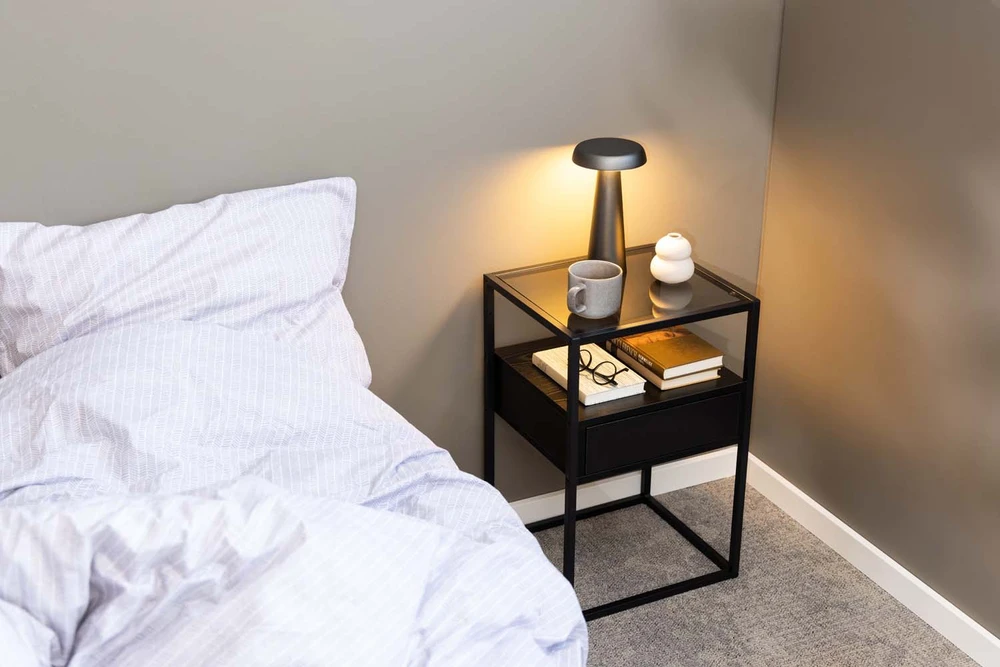 Home4You Actona Naktinė spintelė Randolf juoda