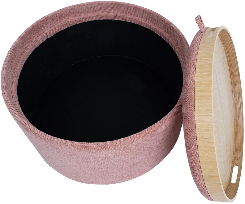 Otomanas / stalas HIRO D56xH42,5 cm, rožinės spalvos, su dėže ir dėže