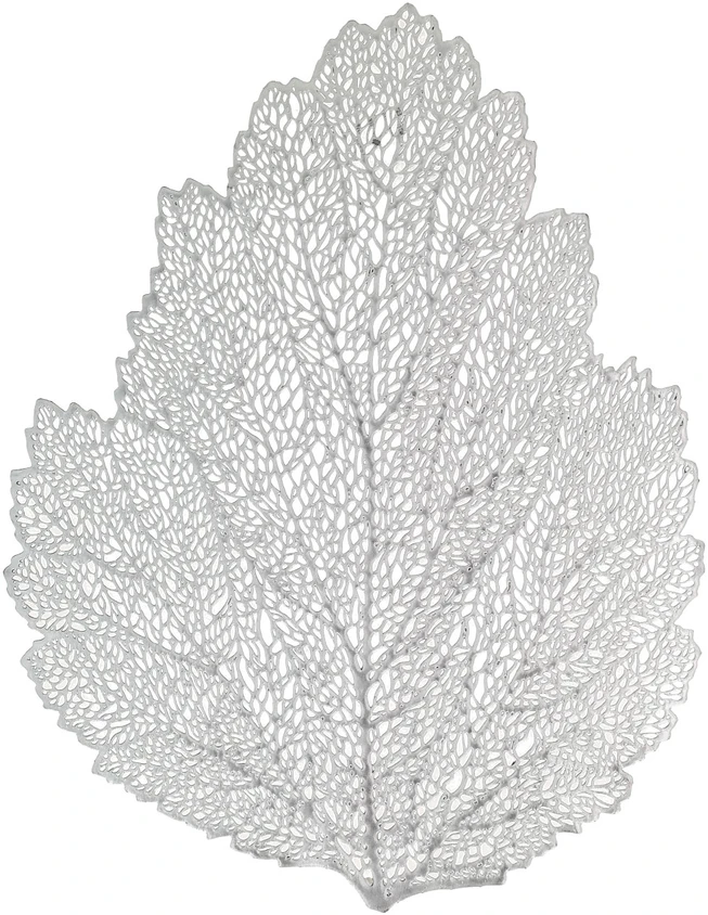 Home4You Padėkliukas BIG LEAF, 36x45cm, sidabrinis