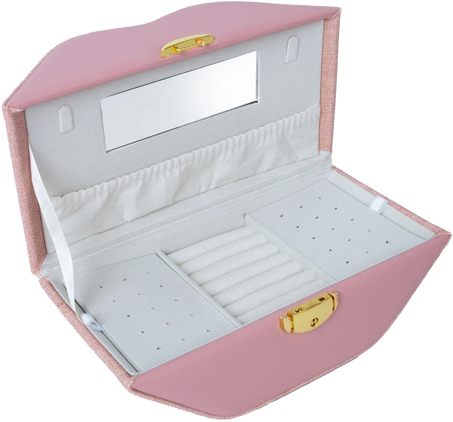 Papuošalų dėžutė SEZANE LIPS 25x12x12,5cm, rožinė