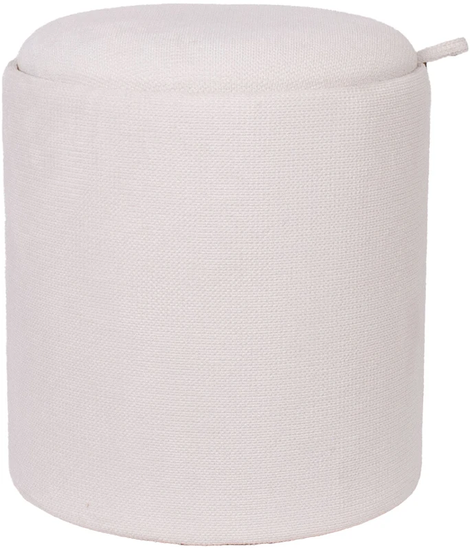 Pufas/staliukas HIRO, D39xA44cm, baltas, su daiktadėže ir padėklu